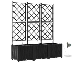 VidaXL Plantenbak 3 stuks Zwart PP 120x40x142 cm - 54% Korting