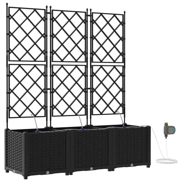 VidaXL Plantenbak 3 stuks Zwart PP 120x40x142 cm - 54% Korting