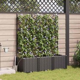 VidaXL Plantenbak 3 stuks Zwart PP 120x40x142 cm - 54% Korting