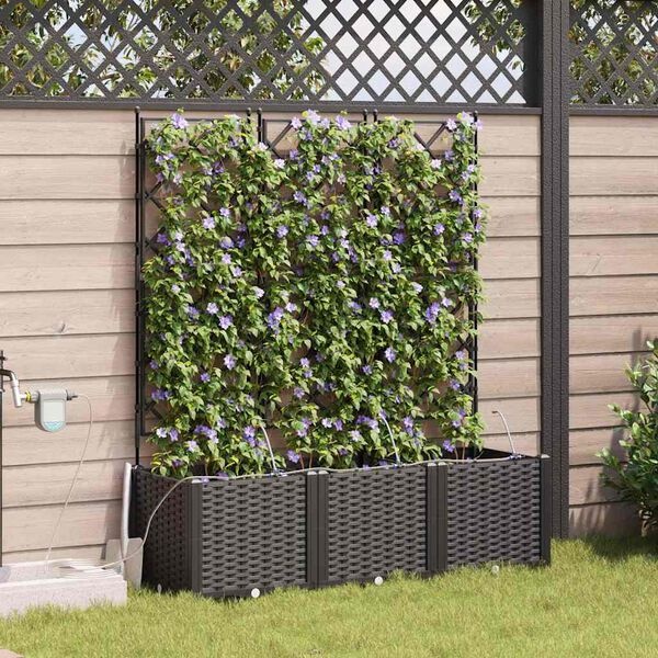 VidaXL Plantenbak 3 stuks Zwart PP 120x40x142 cm - 54% Korting