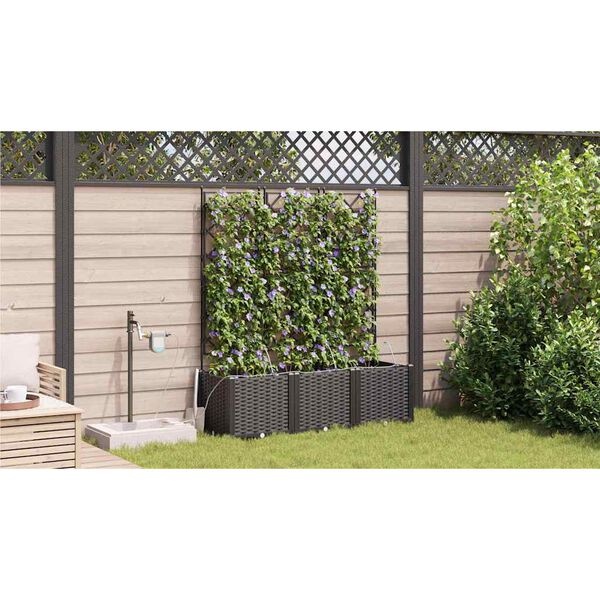 VidaXL Plantenbak 3 stuks Zwart PP 120x40x142 cm - 54% Korting