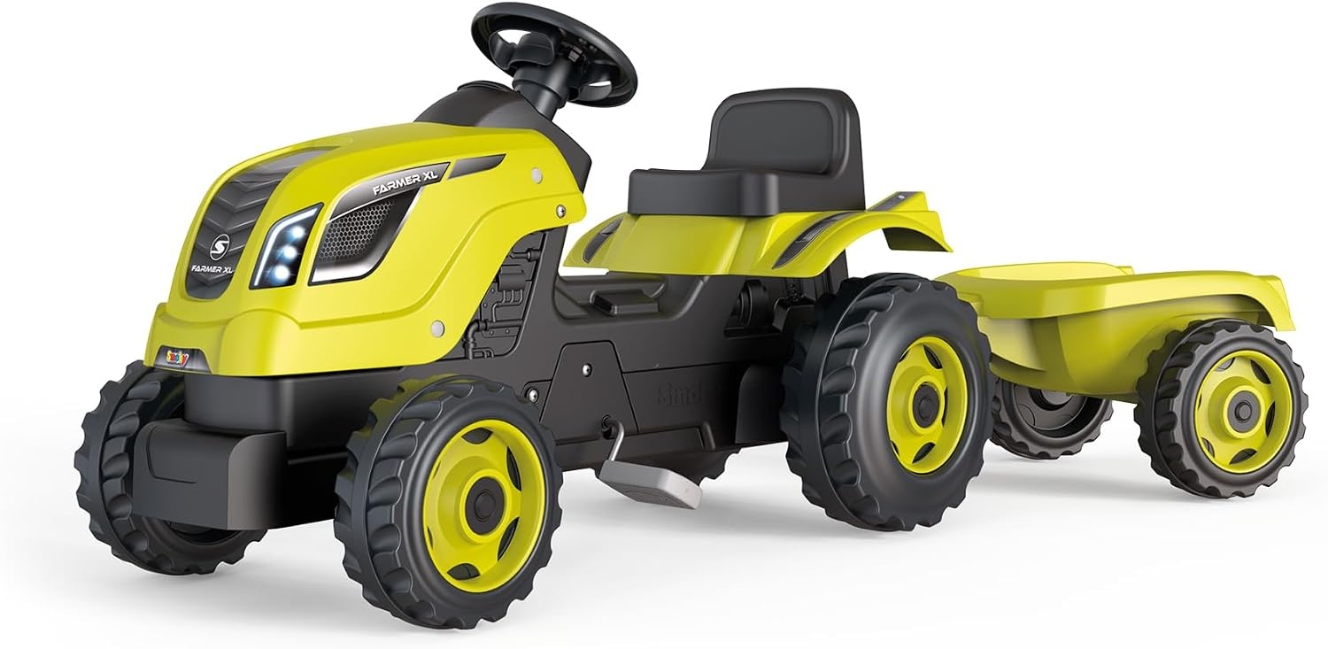 Lichtgroene Traptractor Farmer XL met Aanhanger (54% Korting)