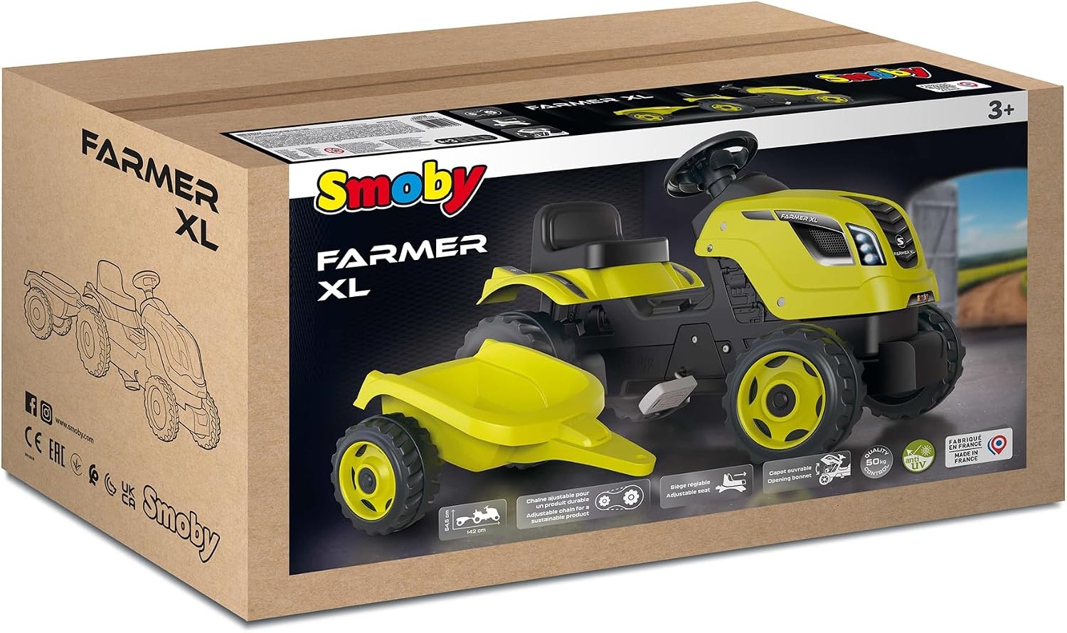 Lichtgroene Traptractor Farmer XL met Aanhanger (54% Korting)