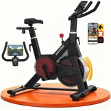 Hometrainer Zwart/Rood - 35% Korting! Stille Magnetische Weerstand & App Compatibel
