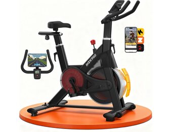 Hometrainer Zwart/Rood - 35% Korting! Stille Magnetische Weerstand & App Compatibel