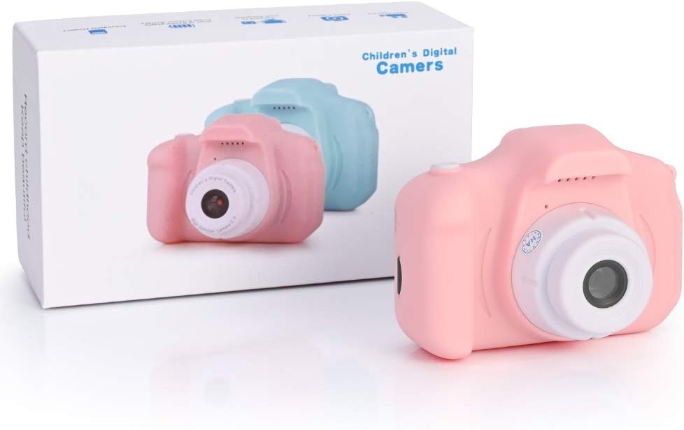 Kindercamera Roze - 12MP HD Video, 32GB Kaart & Games - 33% Korting!