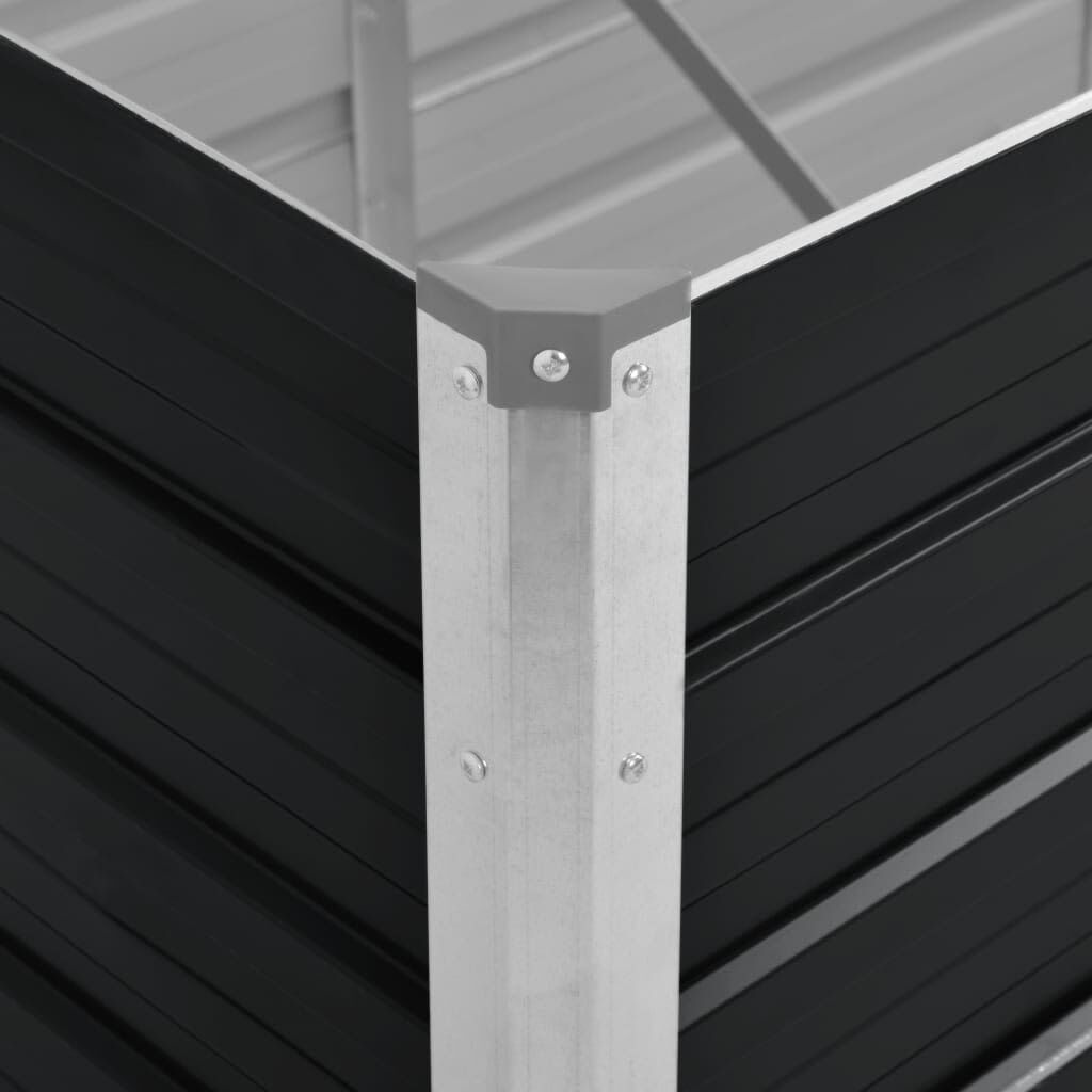 Verhoogde Plantenbak 160x40x45 cm Gegalvaniseerd Staal Antraciet - 34% Korting