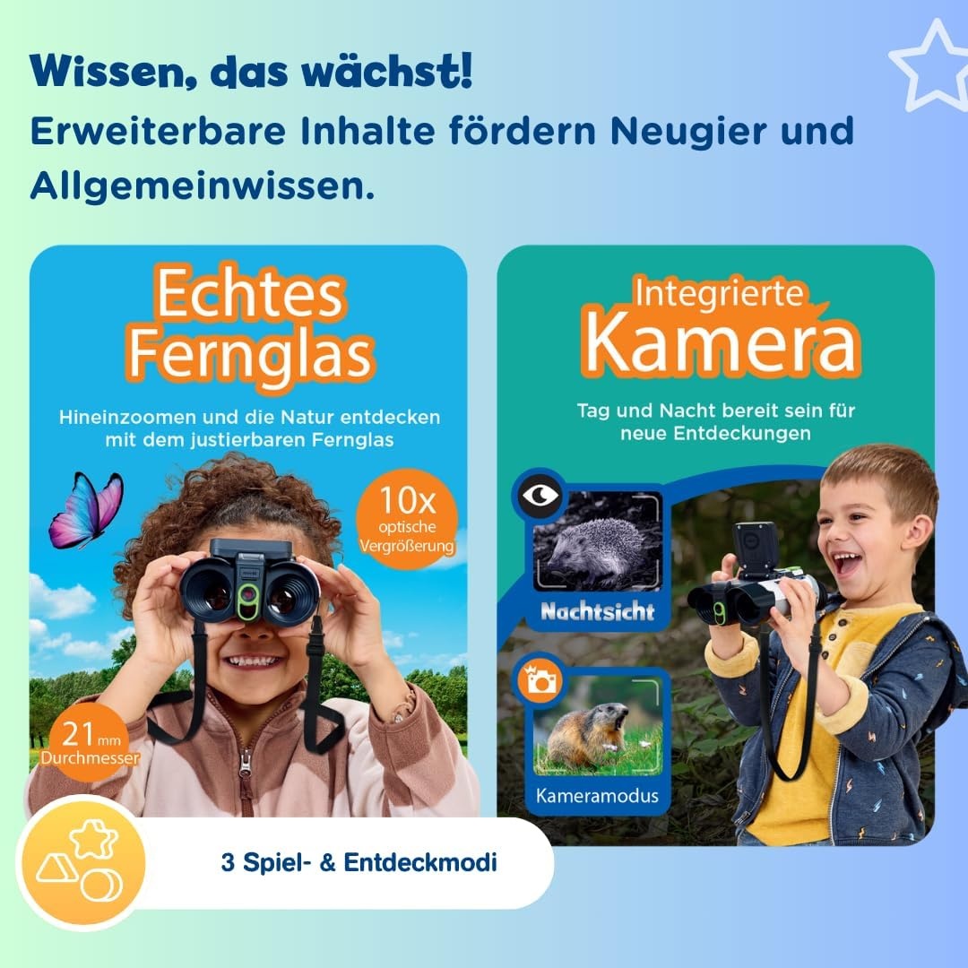 Interactieve Video Verrekijker voor Kinderen - 10x Vergroting, 34% Korting