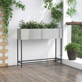 Verhoogde Plantenbak Zilver 100x26x82 cm - 34% Korting