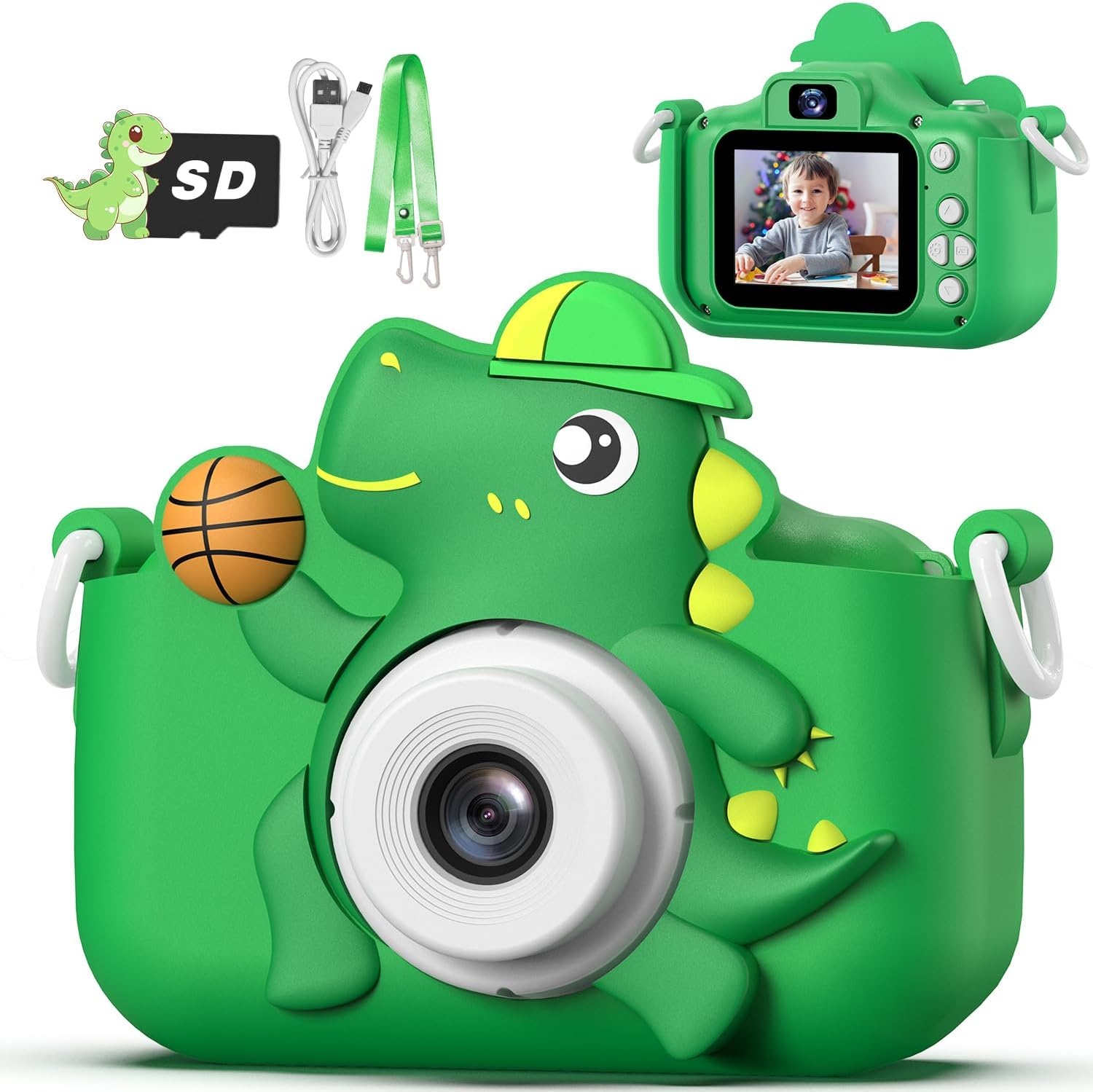 Kindercamera Dino Groen - 33% Korting
