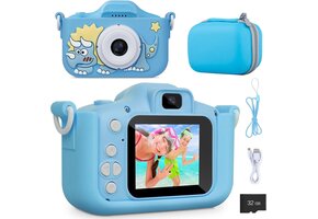 Digitale Kindercamera Blauw - 1080p HD, 32GB, Spelletjes & MP3 - 45% Korting