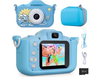 Digitale Kindercamera Blauw 1080p HD 20MP met 32GB SD-kaart (33% Korting)