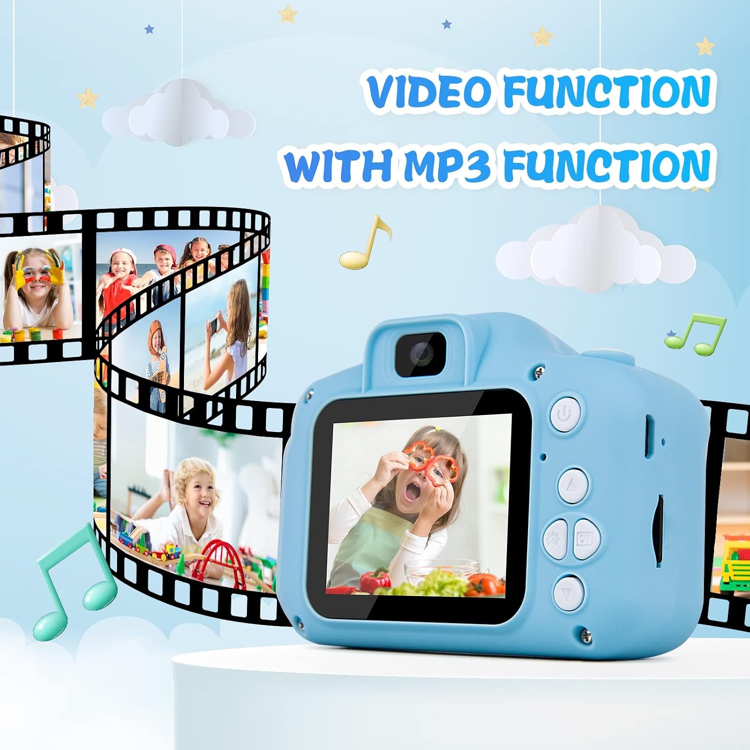 Digitale Kindercamera Blauw 1080p HD 20MP met 32GB SD-kaart (33% Korting)