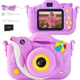 Digitale Kindercamera Dolfijn 40MP 1080P Paars | 32GB SD | USB-C | 33% Korting