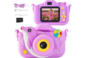 Digitale Kindercamera Dolfijn 40MP 1080P - Paars - 39% Korting