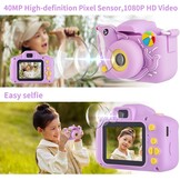 Digitale Kindercamera Dolfijn 40MP 1080P Paars | 32GB SD | USB-C | 33% Korting