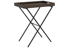 Inklapbare Dienbladtafel Poly Rattan Bruin - 65% Korting