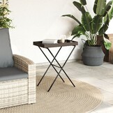 VidaXL Dienbladtafel Inklapbaar Poly Rattan Bruin - 65x40x75 cm - 33% Korting
