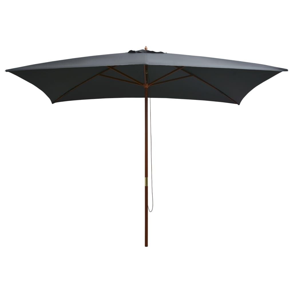 VidaXL Parasol Antraciet 200x300cm met Hout Hoge Korting