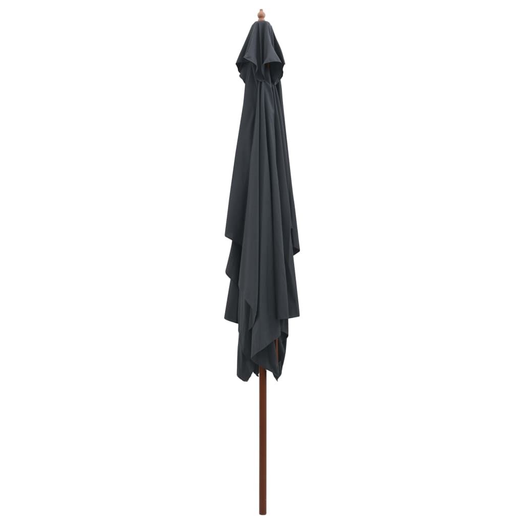 VidaXL Parasol Antraciet 200x300cm met Hout Hoge Korting