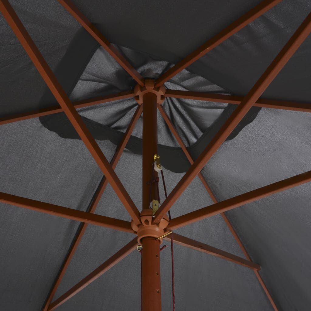 VidaXL Parasol Antraciet 200x300cm met Hout Hoge Korting