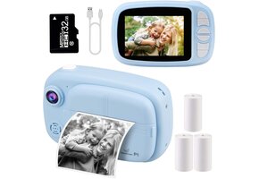 Instant Camera Kinderen Blauw - Print Direct & Video - 55% Korting