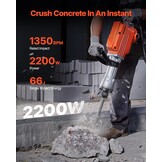 Krachtige Sloophamer 2200W - Betonbreker Oranje - 35% Korting