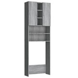Wasmachinekast Grijs Sonoma Eiken 64x25,5x190 cm - 35% Korting