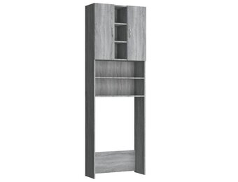 Wasmachinekast Grijs Sonoma Eiken 64x25,5x190 cm - 35% Korting