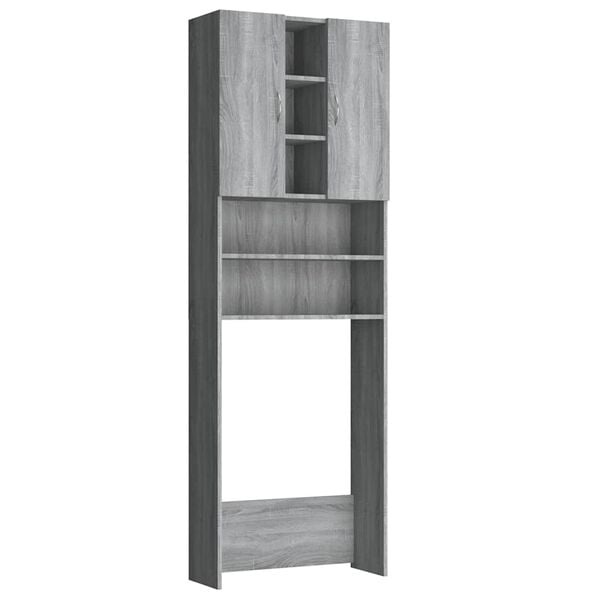 Wasmachinekast Grijs Sonoma Eiken 64x25,5x190 cm - 35% Korting