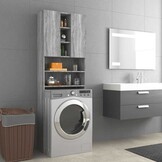 Wasmachinekast Grijs Sonoma Eiken 64x25,5x190 cm - 35% Korting