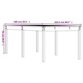vidaXL Massieve Grenenhouten Tuintafel 203,5 cm - 35% Korting