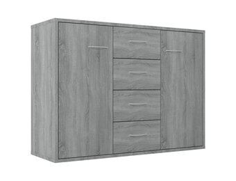 vidaXL Dressoir Grijs Sonoma Eiken 88x30x65 cm - 35% Korting