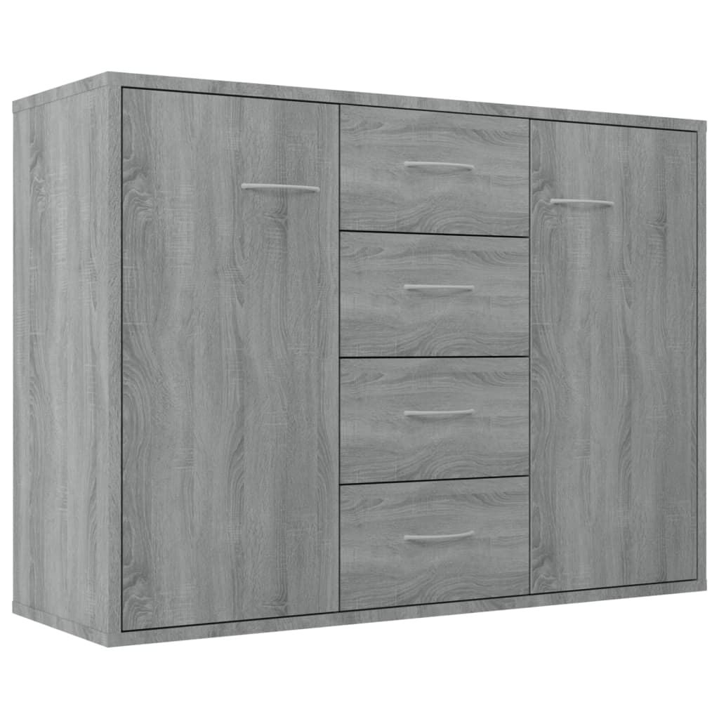 vidaXL Dressoir Grijs Sonoma Eiken 88x30x65 cm - 35% Korting