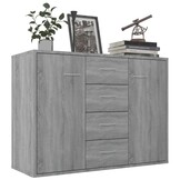 vidaXL Dressoir Grijs Sonoma Eiken 88x30x65 cm - 35% Korting