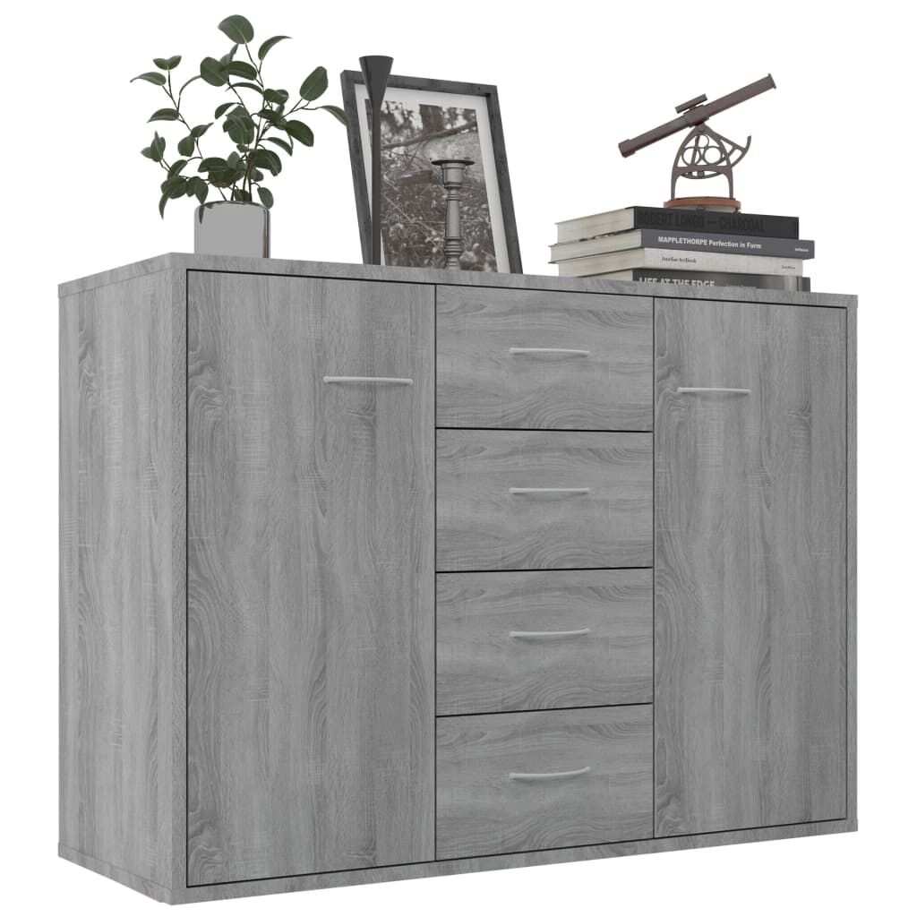 vidaXL Dressoir Grijs Sonoma Eiken 88x30x65 cm - 35% Korting