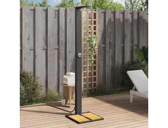 Buitendouche Poly Rattan & Acaciahout Zwart - 35% Korting!