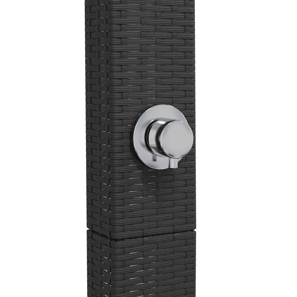Buitendouche Poly Rattan & Acaciahout Zwart - 35% Korting!