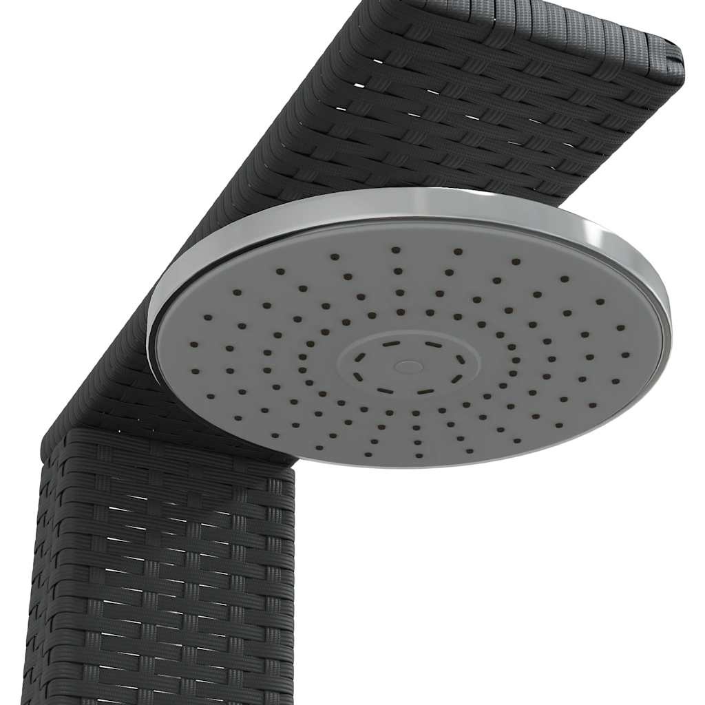 Buitendouche Poly Rattan & Acaciahout Zwart - 35% Korting!