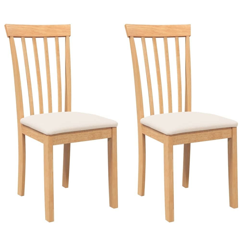 Eetkamerstoelen met Kussens (2 st) - Massief Hout Naturel - 35% Korting