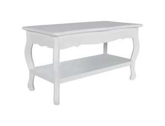 Witte MDF Salontafel met 2 Lagen - 30% Korting