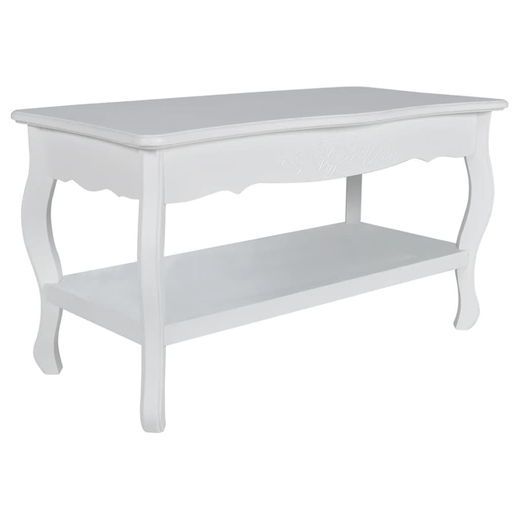 Witte MDF Salontafel met 2 Lagen - 30% Korting