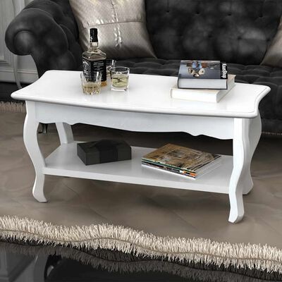 Witte MDF Salontafel met 2 Lagen - 30% Korting