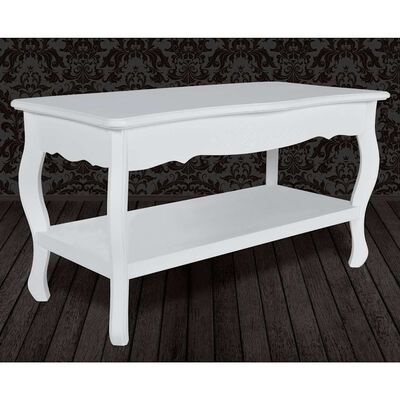 Witte MDF Salontafel met 2 Lagen - 30% Korting