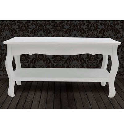 Witte MDF Salontafel met 2 Lagen - 30% Korting