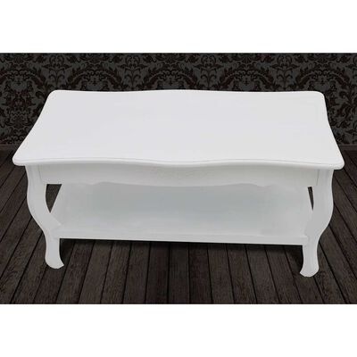 Witte MDF Salontafel met 2 Lagen - 30% Korting