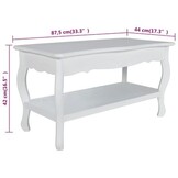 Witte MDF Salontafel met 2 Lagen - 30% Korting