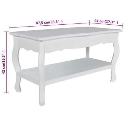 Witte MDF Salontafel met 2 Lagen - 30% Korting