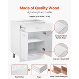 Onderkast Wit Shaker Stijl 60x48x82 cm | Soft-close Lade & Deuren | 54% Korting