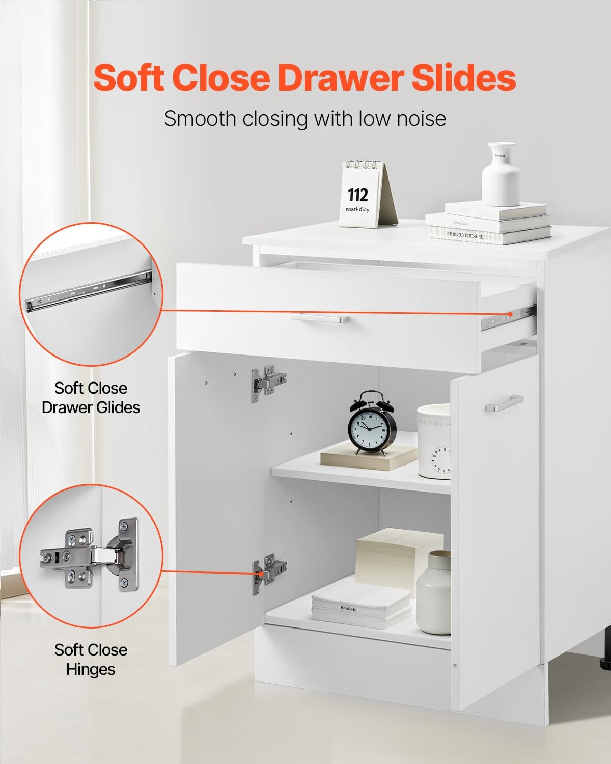 Onderkast Wit Shaker Stijl 60x48x82 cm | Soft-close Lade & Deuren | 54% Korting
